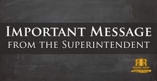 Important Message from the Superintendent